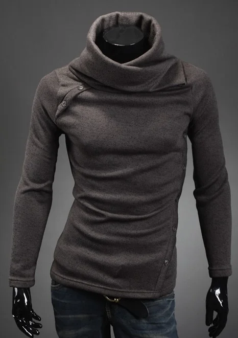 ZOGAA мужской свитер ATurtleneck сплошной цвет повседневные мужские свитера тонкий прилегающий вязаный Пуловеры зимняя водолазка для мужчин