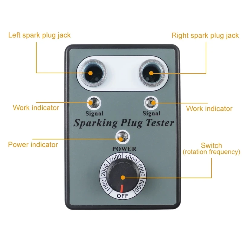 12V Gasoline Vehicles Petrol Car Spark Plug Tester Car Diagnostic Tool Car Spark Plug Tester Ignition Testers Automotive Diagnostic Tool Double Hole Analyzer