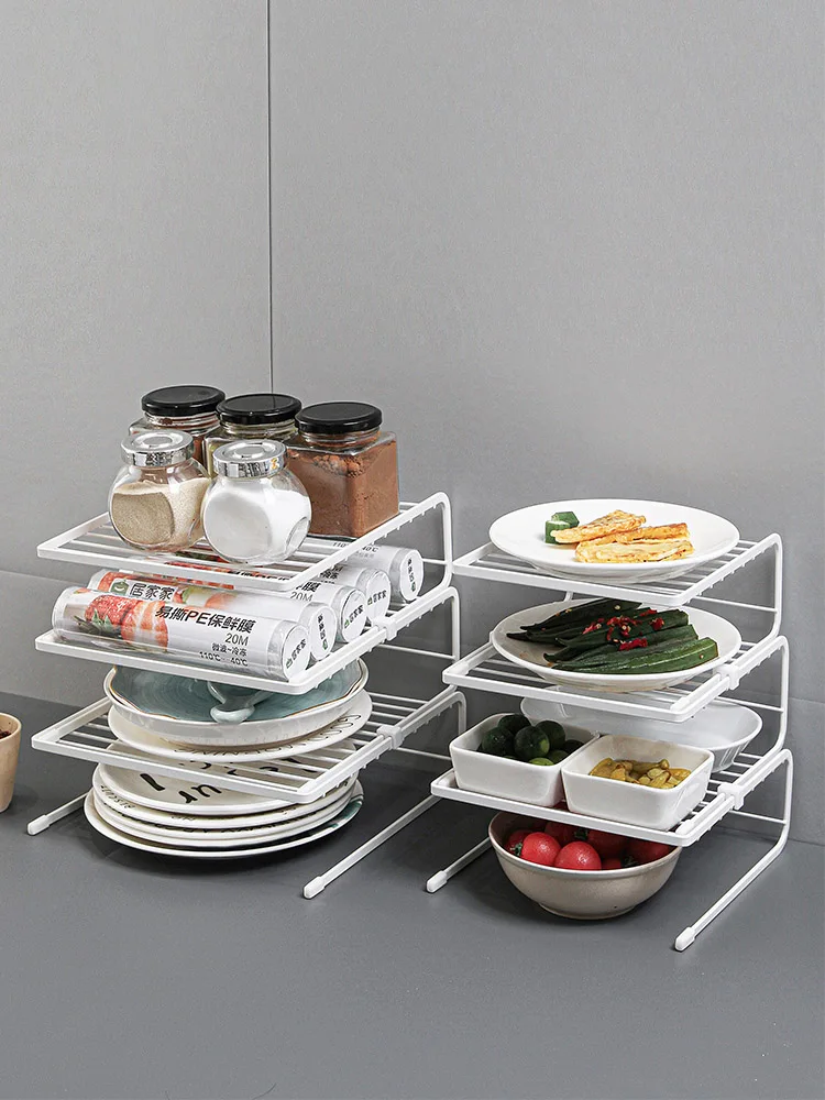 

Tieyi layered shelf kitchen countertop condiment rack cabinet multi-layer drainage bowl and dish rack receptacle rack