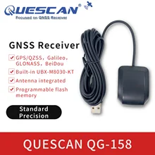 Quescan qg158 alto precisio usb gps receptor antena gnss gps módulo g-rato gps dongle M8030-KT chipset até 3 gnss concurrent