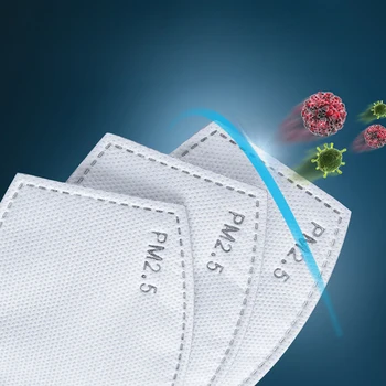 

5 Layers Activated Carbon Filter Efficient Filtration PM2.5 Anti Haze Mouth Masks Replaceable Filters For Mouth-muffle