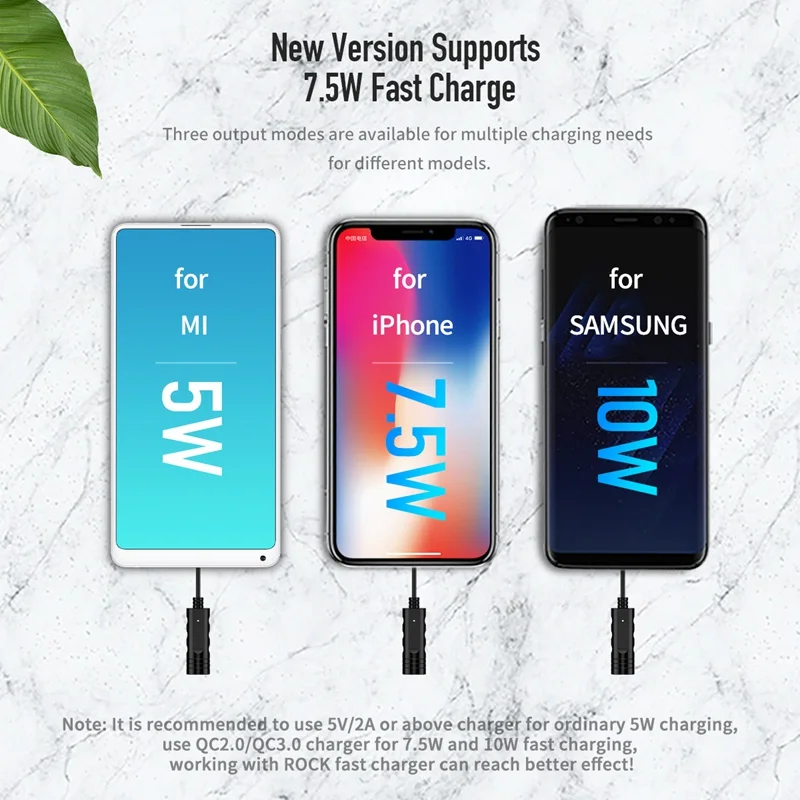 ROCK Saugnapf Qi Drahtlose Ladegerät Tragbare 10W Schnelle Lade Wirless Lade Pad für iPhone Xs Max