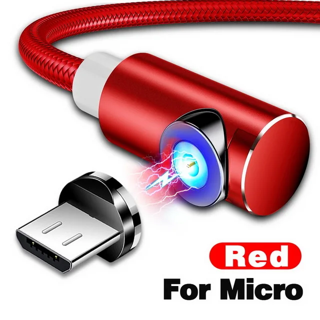 Магнитный кабель GETIHU для iPhone 11 Pro XS Max samsung Micro usb type C зарядное устройство Быстрая зарядка магнит Android шнур для мобильного телефона - Цвет: For Micro USB Red