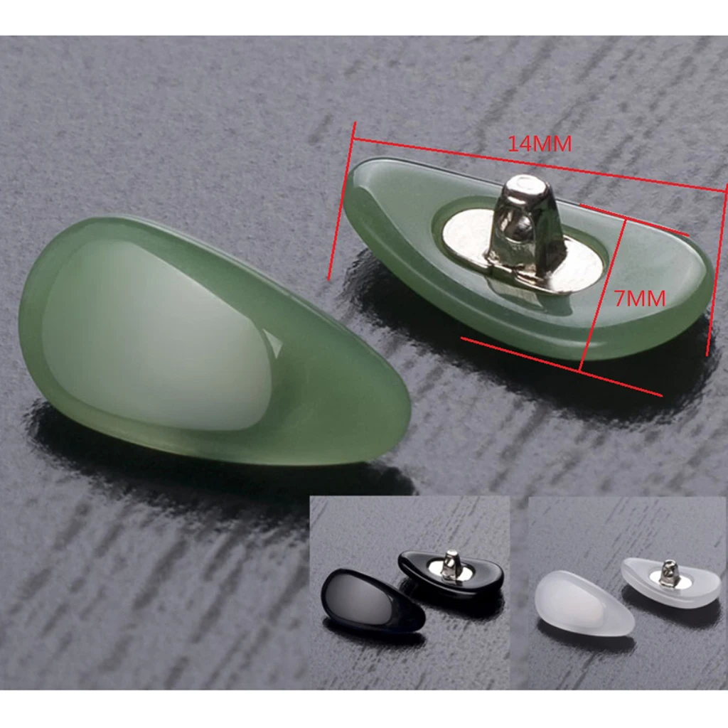 1 Pair Screw-in Nosepad for Eyeglass Sunglasses Spectacles Jade Nose Pads Replacement