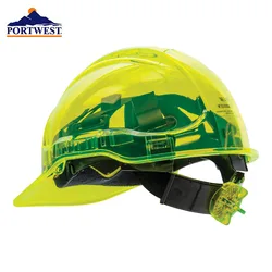 Portwest – casque de sécurité PV60, visière de travail translucide à cliquet ventilé, casquette de travail pour PC réglable ANSI CE 
