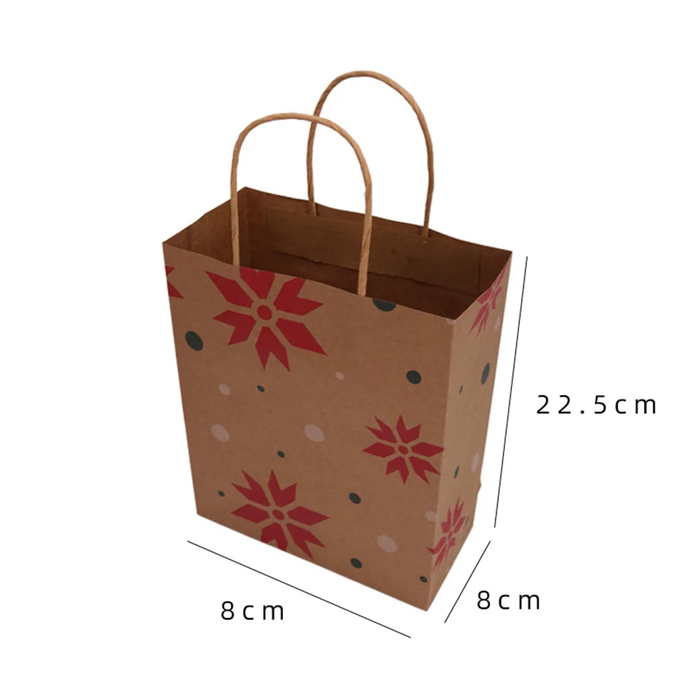 10 шт модный Подарочный пакет из крафт-бумаги с ручкой/сумки для покупок/Рождественский коричневый упаковочный мешок/Рождественские принадлежности C1475 f