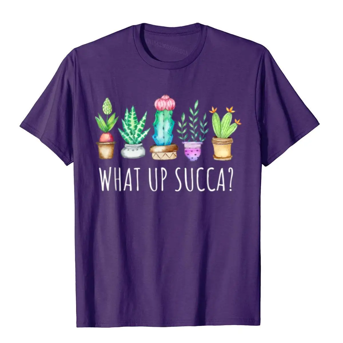 What Up Succa Succulent Cactus Aloe Plant Mom Gift Echeveria T-Shirt__B13502purple