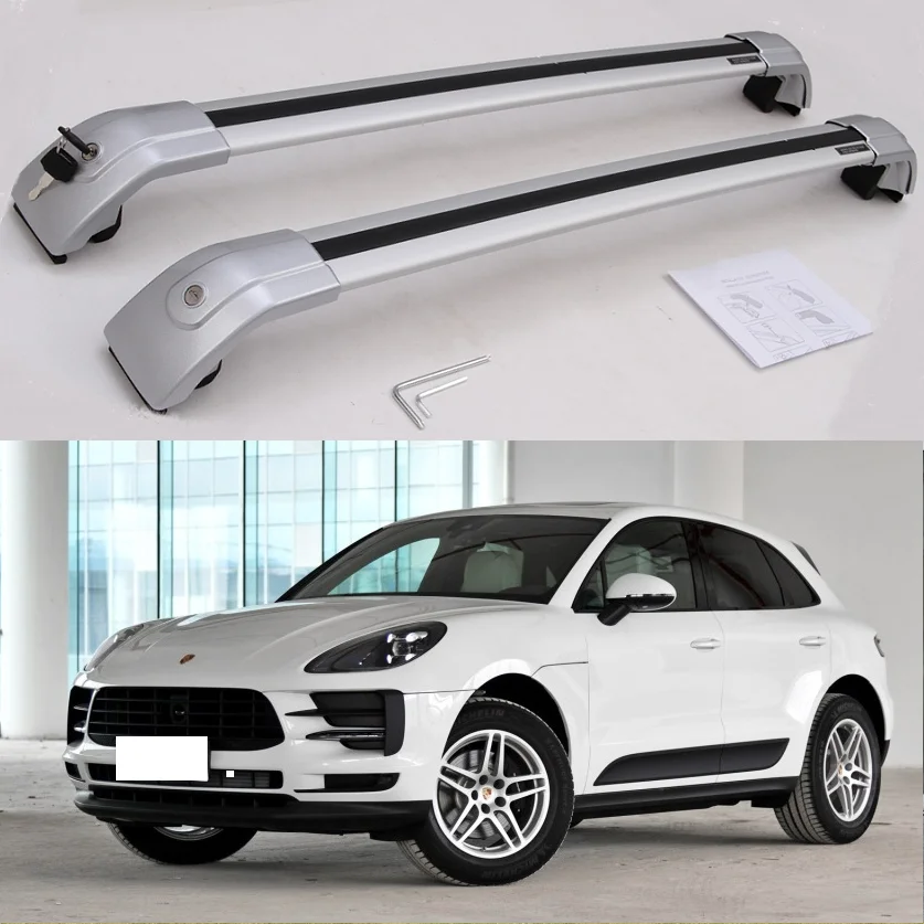 Серебряный для Porsche macan багаж багажник на крышу рейка поперечная перекладина