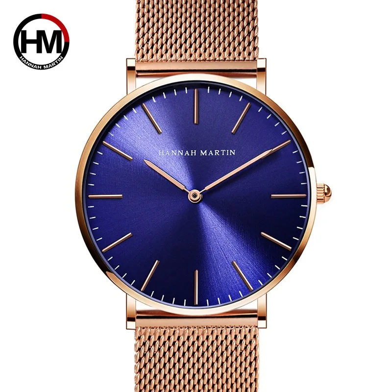 

Hot Sale Japanese Movement Men's Stainless Steel Watch Mesh Belt Gold Plating Men Waterproof Thin Quartz Watch Relogio Masculino