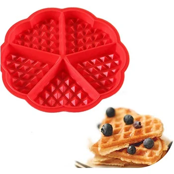 

Reusable Waffle Molds Bakeware Silicone Waffle Baking Mold Flower Heart Shaped Muffin Mould Kitchen Accessories for Home Gadgets