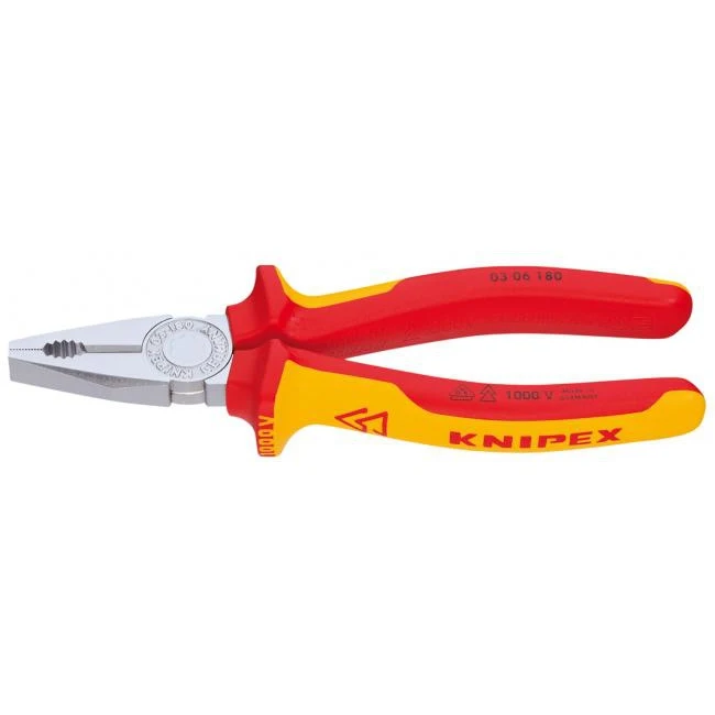 Пассатижи KNIPEX 0306180 1000V 180мм электротехнический. сталь инструментальная