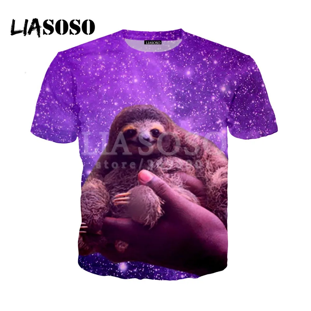 Style Short Sleeve 2019 New 3D Print Women Men Sloth Motto Animal Tshirt Summer T-shirt Hip Hop Pullover Harajuku | Мужская одежда