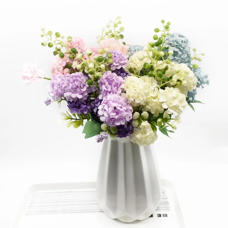 

Artificial Hydrangea Rose Wedding Small Hydrangea Hand Bouquet christmas decorations for Home Accessories DIY Artificial Flowers
