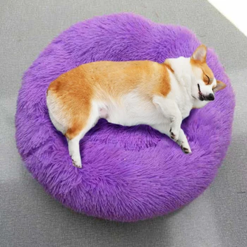 

100-110cm Dog Bed Washable Pet Cat Bed Dog Round Breathable Lounger Sofa Cat Bed For Cat Dogs Super Soft Plush Pads Dogs Mat
