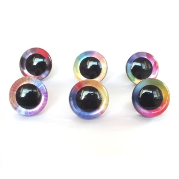 New rainbow eyes--3D Glitter Safety eyes for making doll /toy eyes with washer 1