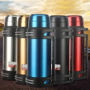 

1.5L Water Bottle Sports Vacuum Flask Portable 304 Stainless Steel Drinks Bottle Sling Vehicle Travel Coffee Mug