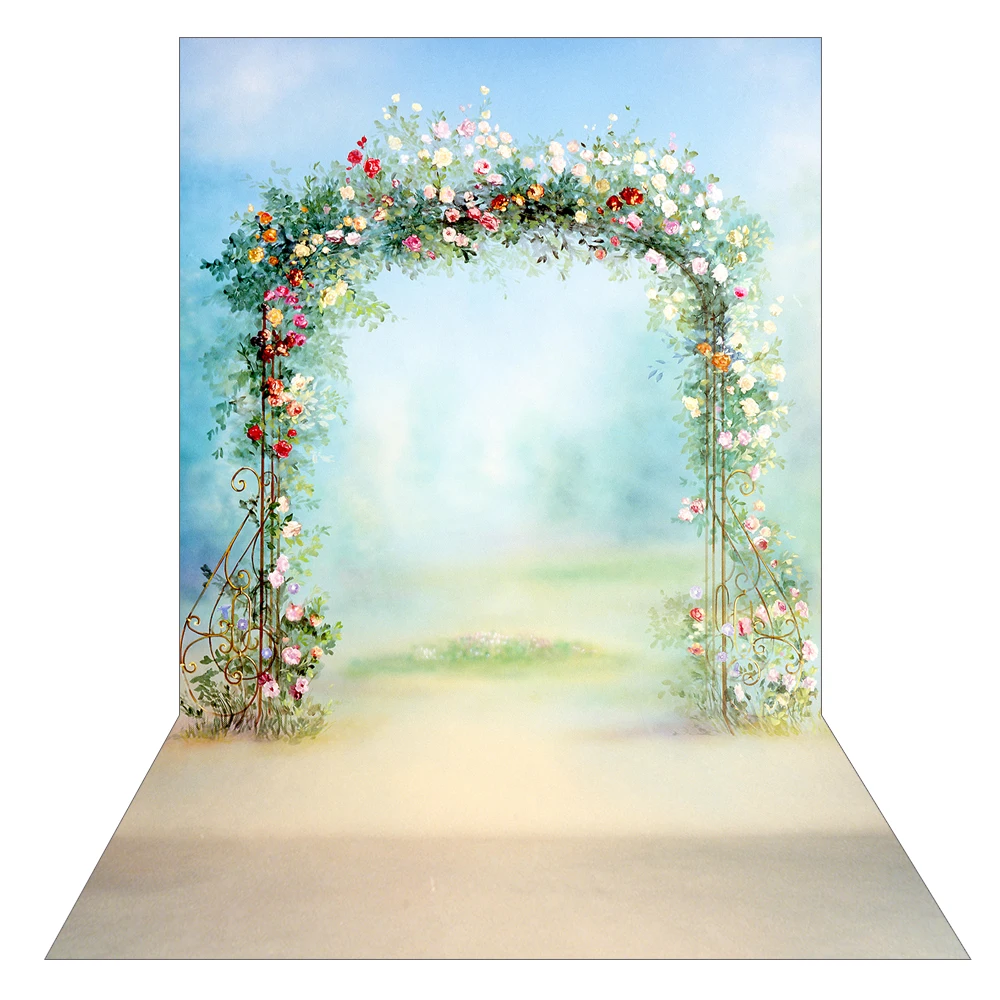 

Birthday Party Photography Backdrop Flower Arch Baby Shower Vinyl Background for Children