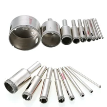 Mèches de diamant, 10 pièces de 3 à 50mm, scies cloche à diamant, ensemble de forets à noyau creux, outils de dissolvant pour Gl, céramique, porcelaine