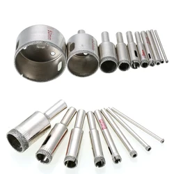 Mèches de diamant, 10 pièces de 3 à 50mm, scies cloche à diamant, ensemble de forets à noyau creux, outils de dissolvant pour Gl, céramique, porcelaine 