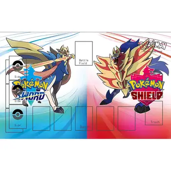 

Tomy PTCG Accessories Pokemon SWORD SHIELD Playmat Card Table Game Venusaur Blastoise Totodile Torchic Toys for Children