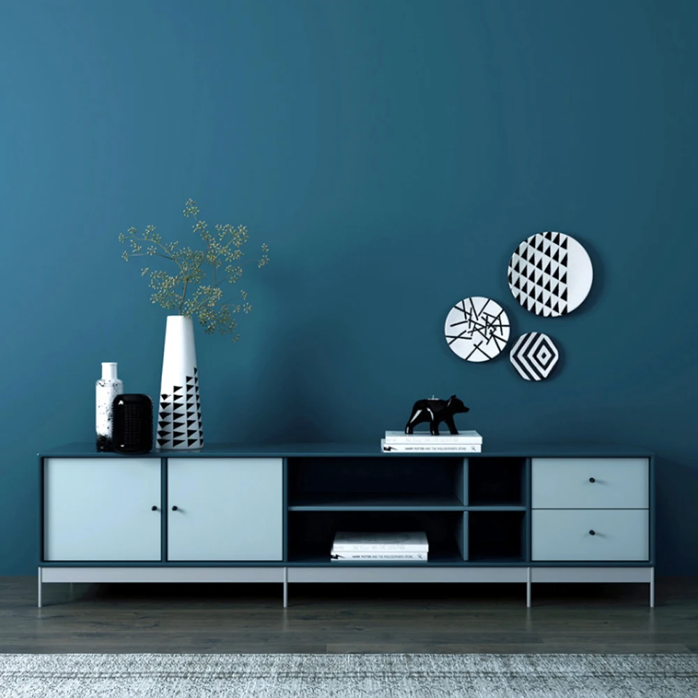 Q QIHANG Modern Minimalist Solid Color Living Room Bedroom TV Background PVC Wallpaper Dark Blue 0.53m*10m=5.3m2 | Обустройство дома
