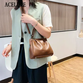 

ACELURE Solid Soft PU Leather Hasp Shoulder Bags for Women Fashion Simple Style Crossbody Bags Female Shopping Handbags Purse