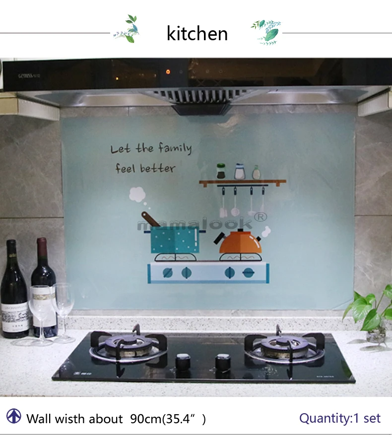 Self adhesive kitchen wallpaper aluminum foil, kitchen and cupboard stickers, oil proof waterproof cartoon wall sticker Self adhesive kitchen wallpaper aluminum foil, kitchen and cupboard stickers, oil proof waterproof cartoon wall sticker