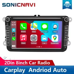 Autoradio Android Carplay 8 ", Navigation GPS, WIFI, Bluetooth, 2din, récepteur stéréo pour voiture VOLKSWAGEN Passat Skoda 