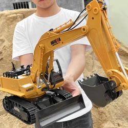 HUINA – pelleteuse radiocommandée 1/18G, modèle de voiture d'ingénierie 9 canaux, tracteur Caterpillar, jouet pour garçons, 2.4 