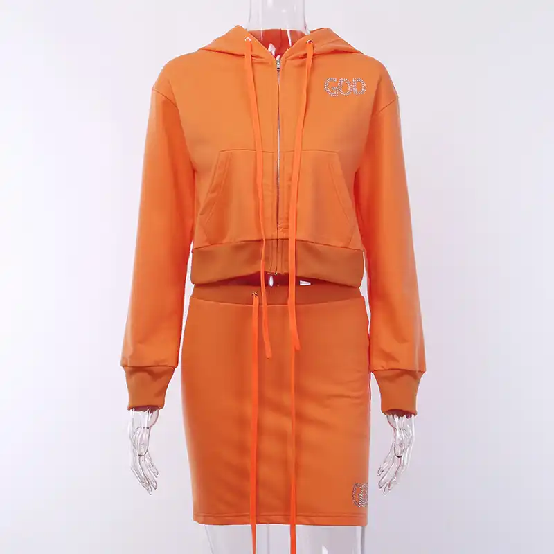 bright orange hoodie women's