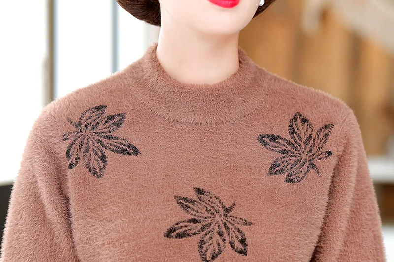 XJXKS Pull Hiver Femme осенне-зимний свитер с высоким воротом Плюс Размер Теплый шерстяной трикотаж Женский пуловер пушистые свитера