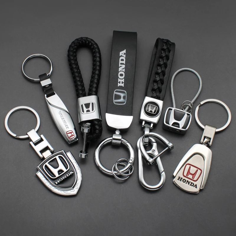 Car Logo Metal Keychains Key Chain Ring For Honda Civic 8th Generation Forza 125 Jazz Fit Car-styling Accessories Gifts Interior |