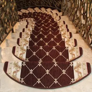 

Non Slip Stairs Carpet Pastoral Floral Rug Living Room Soft Stairway Stair Step Mat