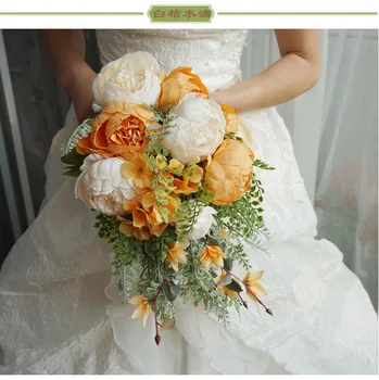 

2020romantic Bride Wedding Flowers Artificial Flowers Waterfall Wedding Bouquets Bridal Brooch Bouquets Bride Buque De Noiva