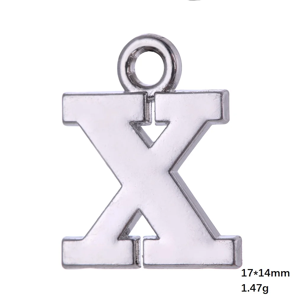 Skyrim 26 букв, Подвески для изготовления ювелирных изделий, подвеска из цинкового сплава с алфавитом для самостоятельного изготовления браслетов A B C D E F G H I J K L M - Окраска металла: X