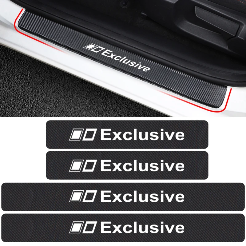 4pcsExclusiveCustomEmblemBadgeDoorSillScuffPlateGuardsDecal