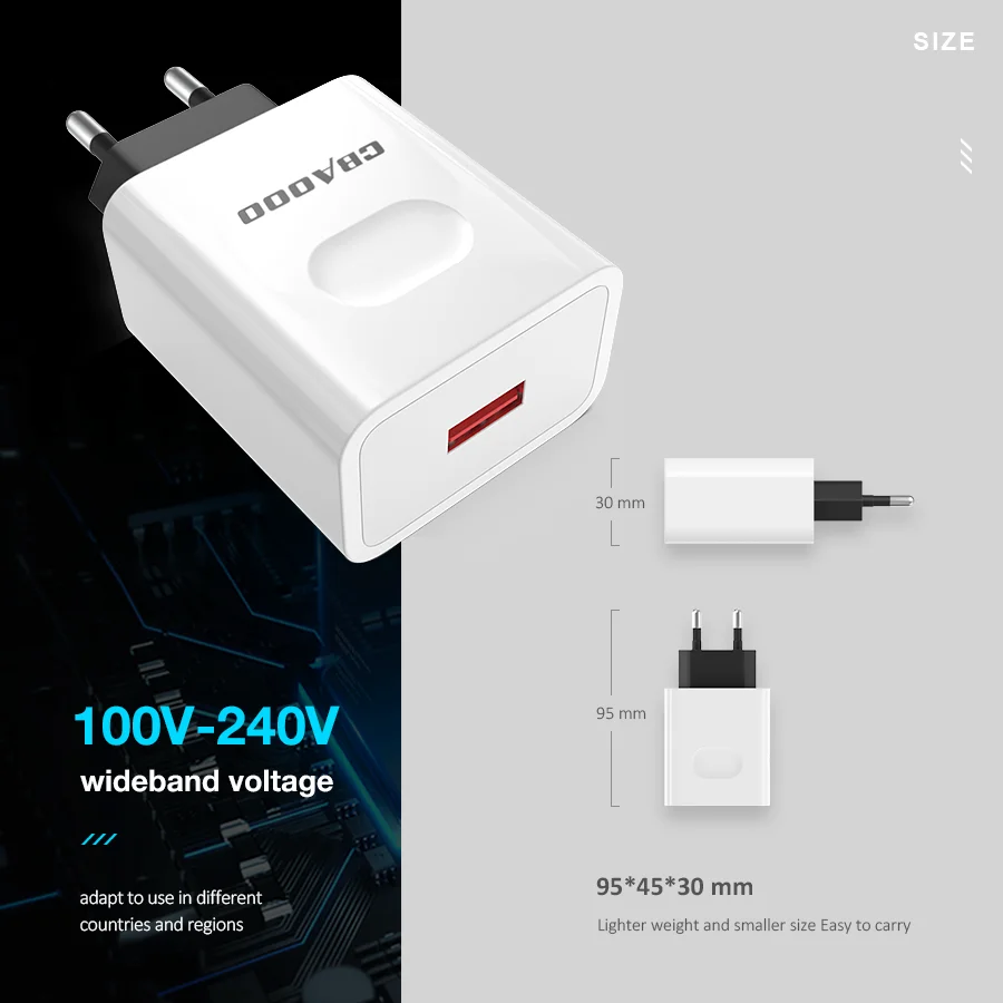 18 Вт USB зарядное устройство ЕС QC3.0 для быстрого настенного зарядного устройства с