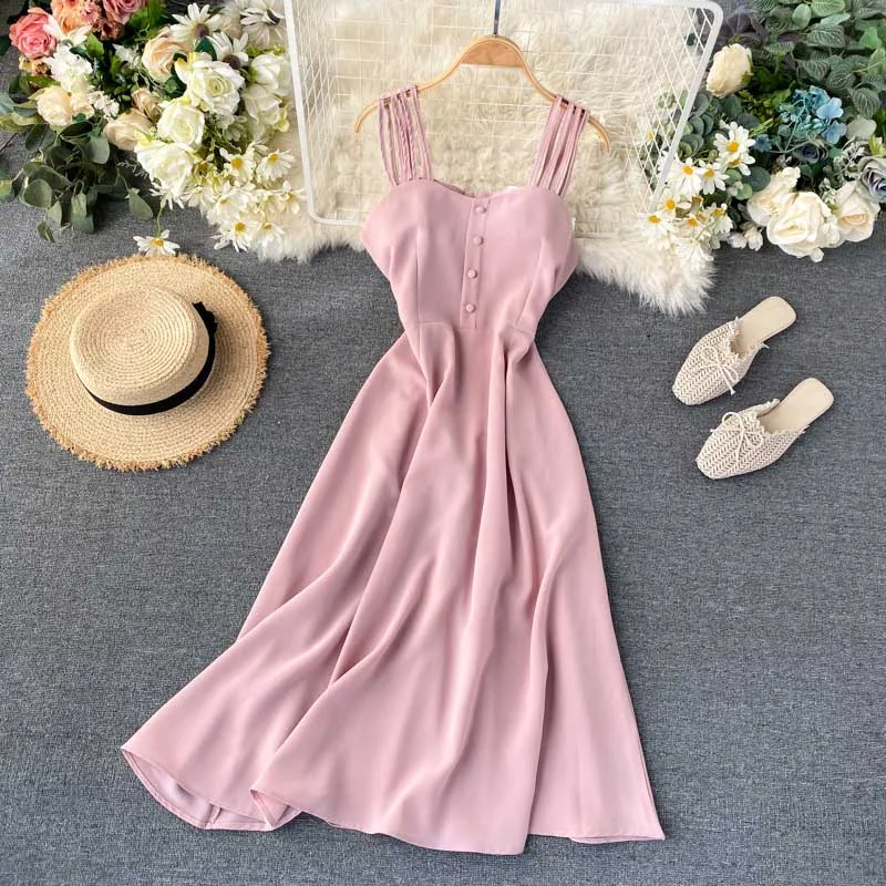 Boho сексуальное платье на тонких бретелях, летние длинные вечерние платья средней длины на каждый день, женские пляжные праздничные Элегантные платья трапециевидной формы, vestido de festa