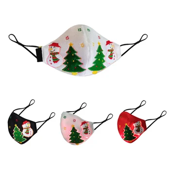 

3D Embroidery Face Mask Flash Glowing Mask Party Mask Fashion Reusable Christmas Face Shield Merry Christmas Mask Cover Dropship