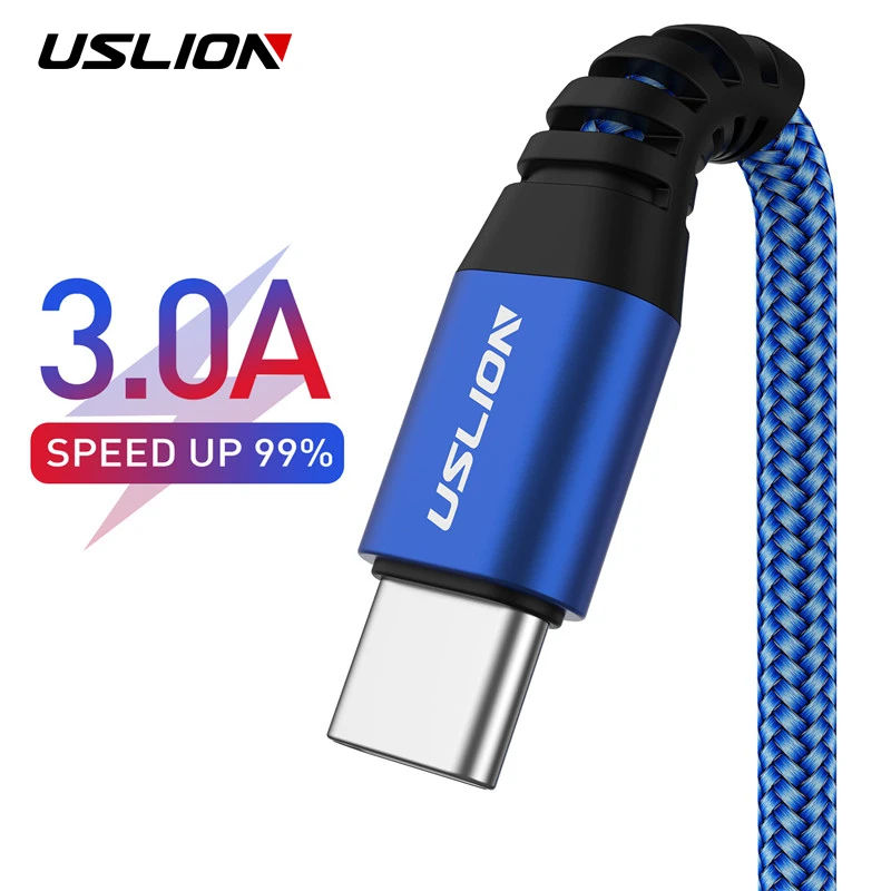 USLION USB Type C кабель 3A Быстрая зарядка зарядное устройство для Samsung S10 S9 S8 A50 Xiaomi Redmi Note