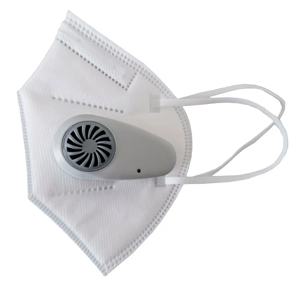 

White Face Mask With Breathing Valve Dust Mouth Mask with Electric Air Supply Fan Anti-dust Respirator Unisex Air Filter