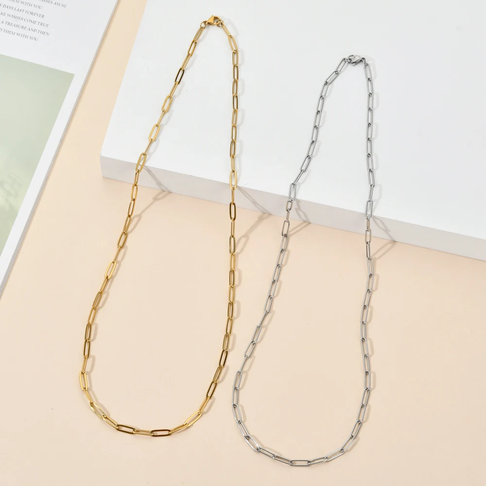 ZMZY Fashion Statement Stainless Steel Chain Jewelry Set Choker Collar Necklaces Bracelets for Women DIY Gift Boho Chain Hip Pop