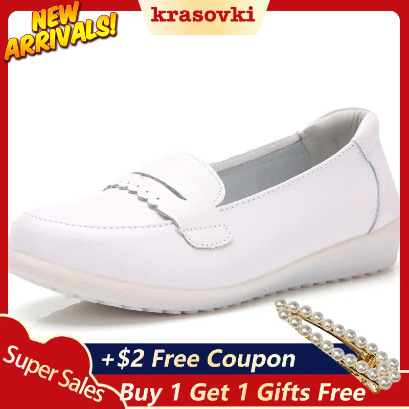

Krasovki Single Shoes Women Spring Autumn Leather Flat Bottom Dropshipping Soft Bottom Fashion Breathable Causal Women Shoes