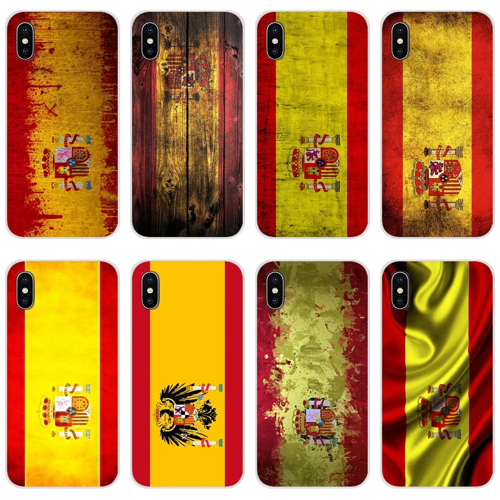 Аксессуары для телефона Чехлы Испания национальных флагов Apple iPhone X XR XS 11 12Pro MAX 4S 5S