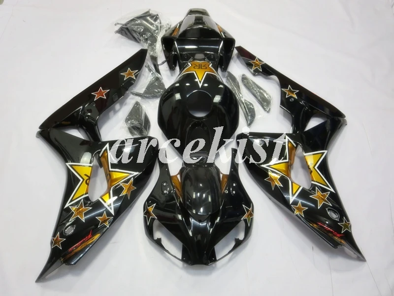 

Injection Mold New ABS Motorcycle Full Fairings kit Fit for CBR1000RR 06 07 CBR1000RR CBR1000 2006 2007 body set black golden