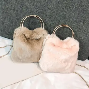 

Winter Soft Plush Mini Shoulder bag Luxury Brand Soft Women Plush Warm Small Crossbody bag Totes Lady Purses Handbags