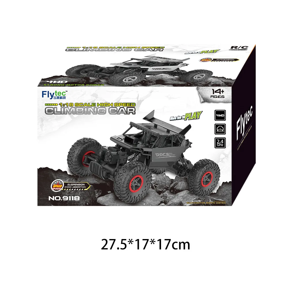 Flytec 9118 1/18 сплав тела гоночный автомобиль привод гусеничный RC багги автомобиль 2,4G 4WD высокая скорость радио дистанционное управление скалолазание автомобиль
