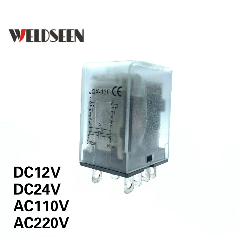

Intermediate Electromagnetic Relay 8Pins 10A Silver Contact JQX-13F/2Z 12V 24V 110V 220V