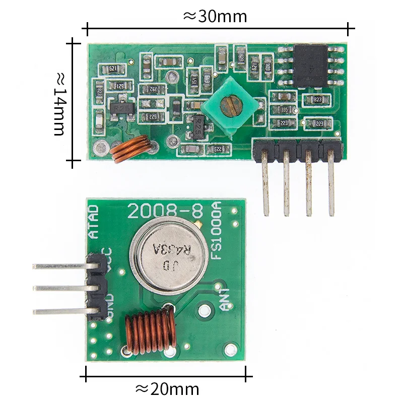 5x 433Mhz RF transmitter and receiver kit Module Arduino ARM WL MCUtz