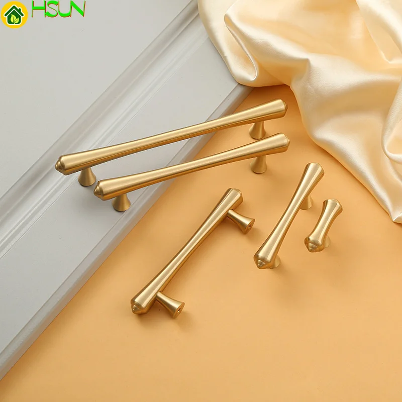 

New Chinese long rod cabinet Brass Handle gold drawer wardrobe handle furniture light luxury cabinet handle